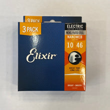 画像をギャラリービューアに読み込む, Elixir エレキ弦 3セットプロモーションパック NANOWEB Light .010-.046 #16542
