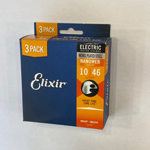 画像をギャラリービューアに読み込む, Elixir エレキ弦 3セットプロモーションパック NANOWEB Light .010-.046 #16542
