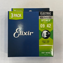 画像をギャラリービューアに読み込む, Elixir エレキ弦 3セットプロモーションパック OPTIWEB Super Light .009-.042 #16550
