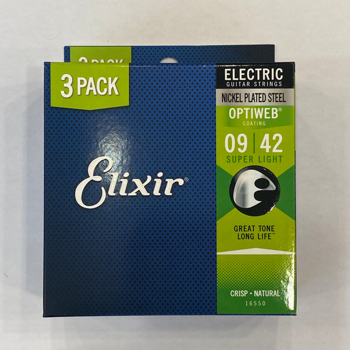 Elixir エレキ弦 3セットプロモーションパック OPTIWEB Super Light .009-.042 #16550