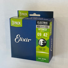 画像をギャラリービューアに読み込む, Elixir エレキ弦 3セットプロモーションパック OPTIWEB Super Light .009-.042 #16550
