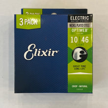 画像をギャラリービューアに読み込む, Elixir エレキ弦 3セットプロモーションパック OPTIWEB Light .010-.046 #16552
