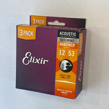 画像をギャラリービューアに読み込む, Elixir アコギ弦 3セットプロモーションパック NANOWEB Bronze Light .012-.053 #16539
